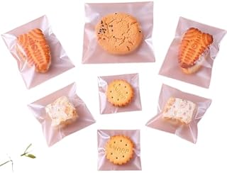 Matte Cookie Bags, 100 Pcs Frosted, Self Sealing Cellophane Bags, Food Bag, Favors, Products (Matte 5x5'' Self Adhesive)