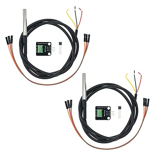 Paquete de 2 módulos de sensor de temperatura DS18B20 con sonda de acero inoxidable impermeable, TO-92 para Arduino y Raspberry Pi