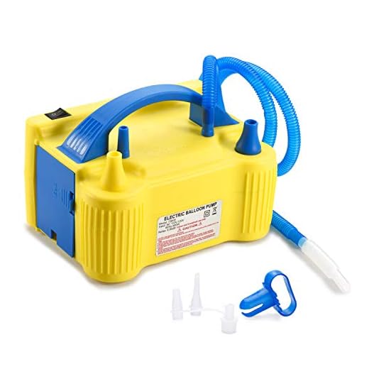 MESHA Electric Balloon Pump Air Pump Inflator Portable Dual Nozzle Yellow Air Balloon Pump Filler Inflator/Blower for for Balloon Arch,Balloon Column Stand 110V 600W Air Pump (Yellow)