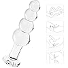 XoticPlay Glas Masturbation Perlen Anal Plug Dildo Glasdildo Analkugeln Crystal Penis Butt Plug Clear Anal Training Expander Dildo für Männer/Frauen Masturbation #4