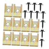 CLISPEED 10セット 車用型クリップナットと自動車用黒亜メッキ六角頭スクリュー 工具不要で簡単取付 バンパー ドア 内装パネル固定にな耐緩