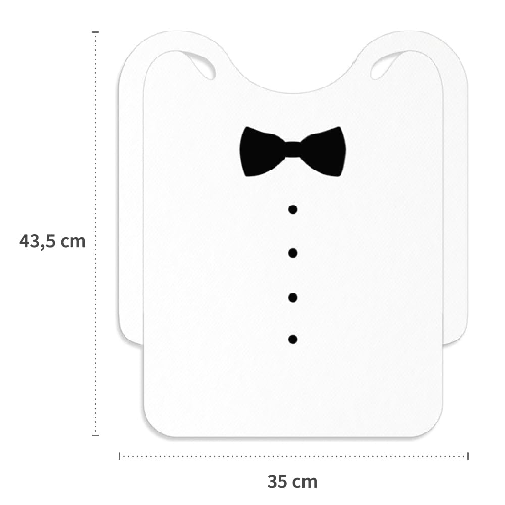 FRANZ MENSCH 500 Stück walking Gästelätzchen | PP, weiß, L: 43,5cm, B: 35cm, Karton, Gästelätzchen, Kleiderchutz, Einweg-Lätzchen