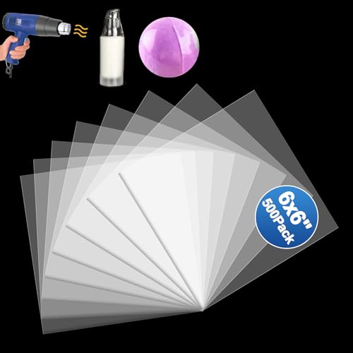 METRONIC 6x6 500pack Shrink Wrap Bags for Soaps, Candles, Jars and Small Gifts,Clear Heat Shrink Wrap/Shrink Film Wrap