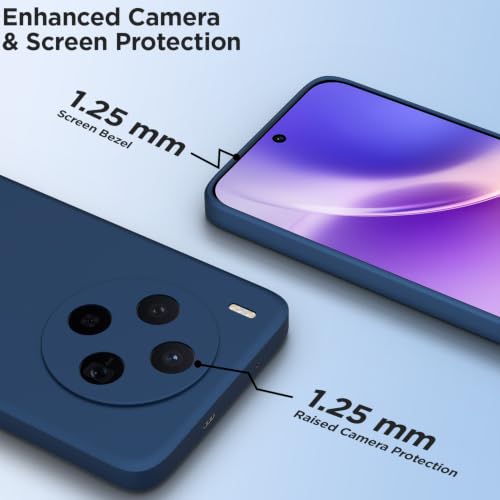 Image of Outlouders Back Cover for Vivo X300 5G | Camera Protection | Durable Soft Matte Silicone Bumper Case (Blue)