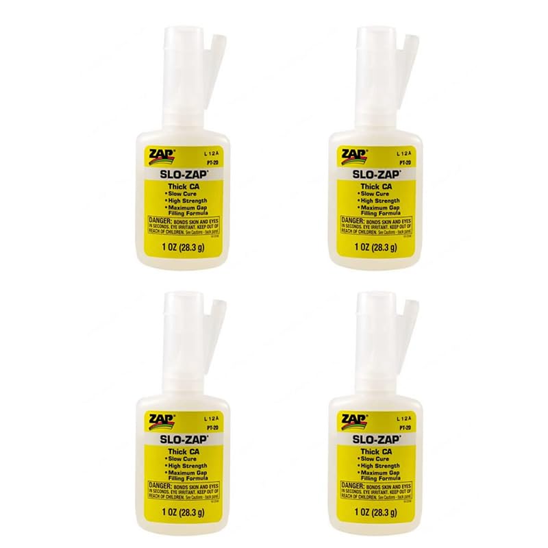 4 x ZAP PT20 Slo-Zap CA Super Glue Strong Model Hobby Adhesive 1oz (Thick) - 5525660