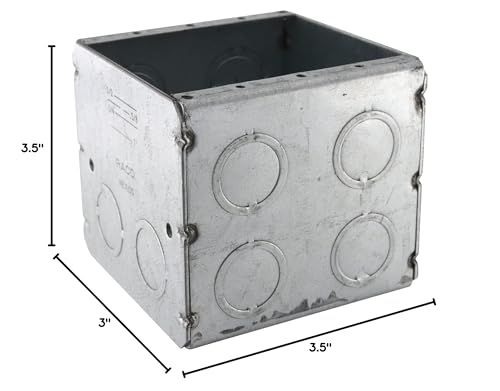 Raco Hubbell 696 Masonry Boxes, 3-1/2 in. Deep - Nongangable with Conduit KO's, 2-Gang, 3-25/32 in. Wide, Gray image 4