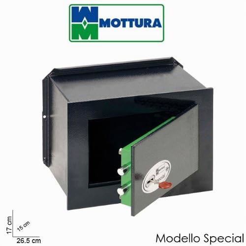 Cassaforte da muro Mottura con chiave in acciaio 17x20x26,5 cm 1.6312