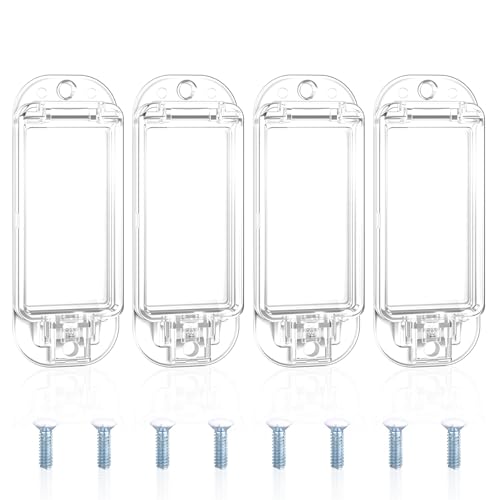 Penitue 4pcs Protection Interrupteur Lumière Couverture, Sécurisé Enfant Bascule Interrupteur Protège avec Vis Bébé Sécurité Verrou Plaque pour Maison Bureau Salon Interrupteurs Lumière