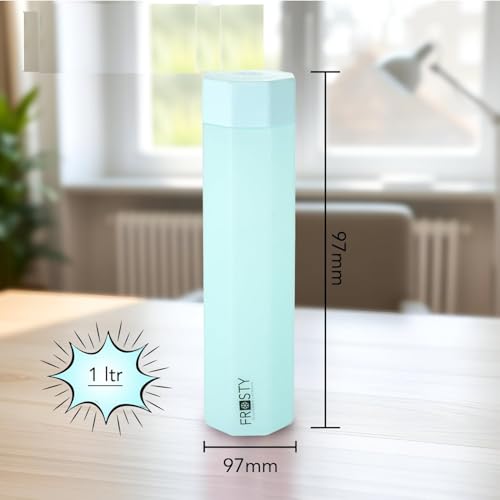 Image of Frosty Unbreakable Octagone Water Bottle 1 Litre | Set of 6 | Plastic Water Bottle | Office Bottle | Gym Bottle | Home | Kitchen (6, FROSTY - R, Ocatagone, 1.00, litres)