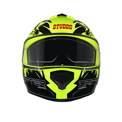 Image of Studds Drifter Full Face Helmet Yellow N9, Size: M(57-58cm)