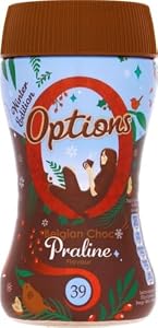 Options Hot Chocolate - Belgian Chocolate & Praline Flavour Hot Chocolate - Limited Edition Christmas Flavour - Perfect Low Calorie Festive Treat - 220g Jar, Packaging May Vary