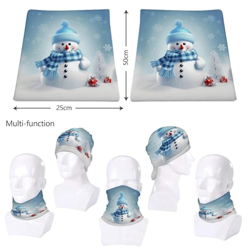 Summer Neck Gaiter Non Slip Face Cover Scarf Uv Sun Cute Snowman Printed Multi Headwear Magic For Men Women2