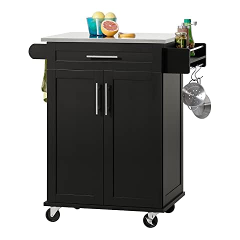 SoBuy FKW110-SCH Küchenwagen Servierwagen Beistellwagen Rollwagen Cover