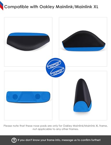 Image of BLAZERBUCK Replacement Nose Pads Nose Piece for Oakley Mainlink OO9264 Sunglasses - Black + Light Blue