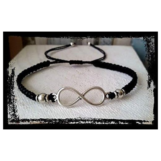Pulsera"infinito" macrame, brazalete ajustable, handmade, de hilo