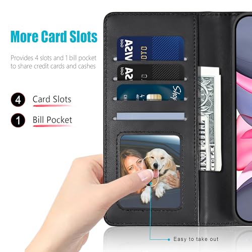 Kuafcase Compatible for iPhone 11 Case with 4 Card Slots Magnetic Closure Kickstand Shockproof Protective Phone Case Compatible for iPhone 11 - Image 2