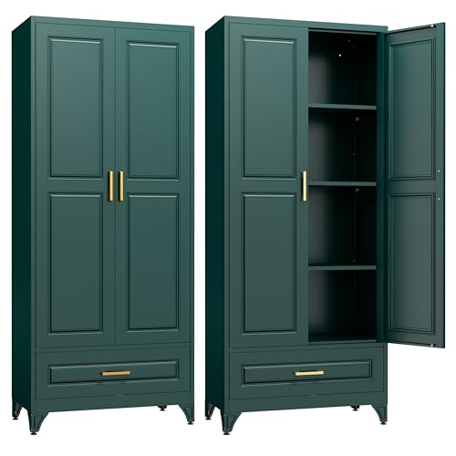 Image of SteeLoong 75 inch Metal Storage Cabinet with Doors and 3 Adjustable Shelves