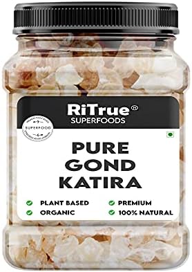 Ritrue - Pure Gond Katira | badam Pisin - 300 Gm - tragacanth Crystals | 100% Natural | Almond Gum