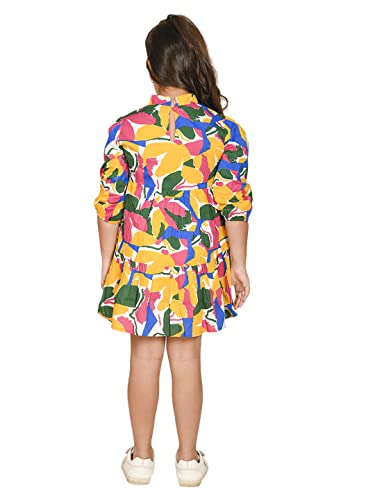 Image of LILPICKS Girls All Over Printed Fit n Flare Dress (Multi)