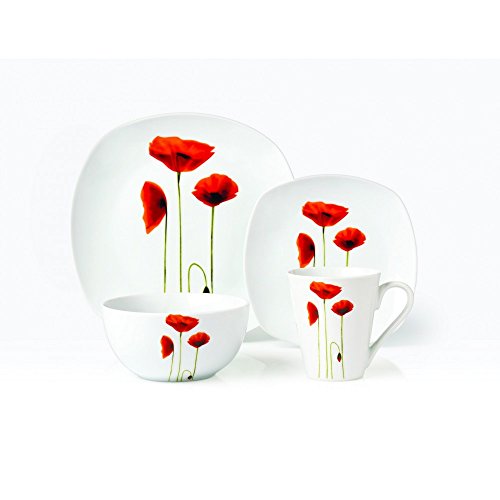 Brilliant - Sonata Square 16 Piece Dinnerware Set, Service for 4