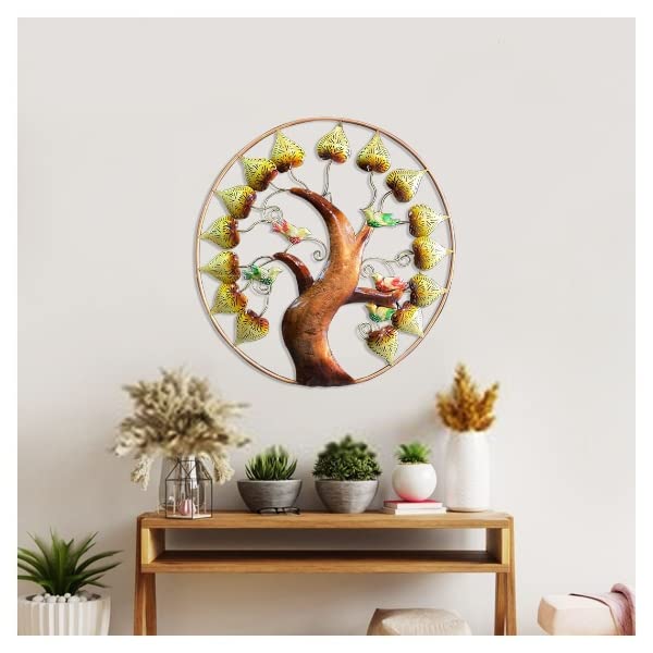 Image of Bharat Art Metal Iron Ring Tree Wall Hanging | Multicolor Decorative Wall Art for Home, Living Room, Bedroom, Office & Cafe | 30 x 2 x 30 Inch | W237