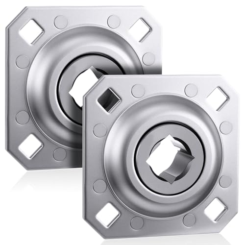 Threlaco 2 Pack Disc Harrow Bearing Unit, 1 Inch Square Bore Flange Bearing