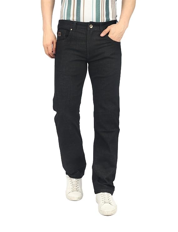Image of Men's Premium Straight Fit Jeans | Cotton Rich Breathable Denim Pants for Men | Comfortable Regular Wear Casual Jeans