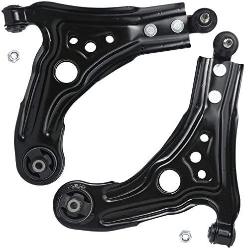 Image of Detroit Axle - 4pc Front End Suspension Kit for Chevy Aveo Aveo5 Pontiac G3 Wave 2 Ready Suspension Struts w /Coil Spring Assembly 2 Lower Control Arms w /Ball Joints Replacement