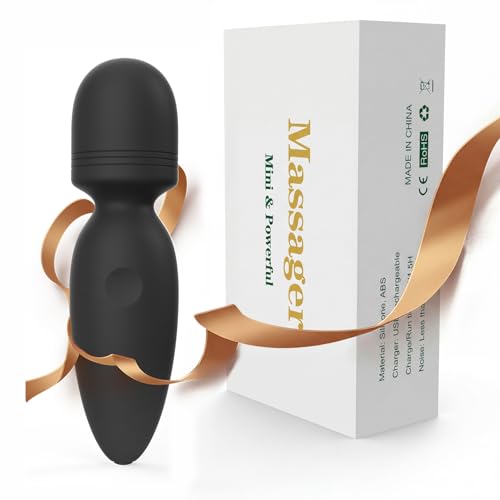 Fuwyiy Mini Massager Tools Small Waterproof Cordless Handheld Massager with 10 Vibration Modes Personal Handheld Massager for BackBlack