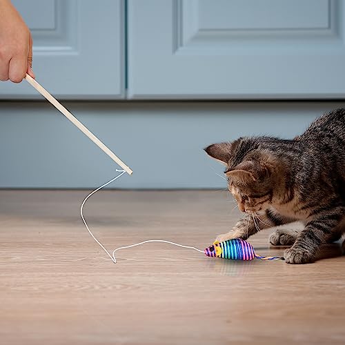 Jouet avec souris de 106 cm de long multicolore pour éveiller les instincts