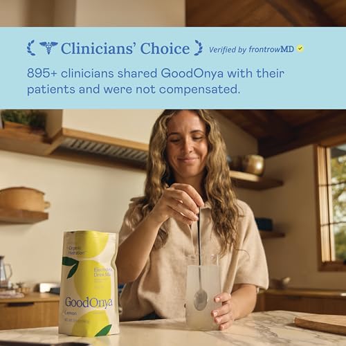 GOODONYA Organic Hydration Electrolyte Drink Mix, Certified Organic Hydration Powder, Non-GMO, Biochecked Glyphosate Free, Low Sugar, Lemonade Flavor, No Artificial Flavors, 20 Servings