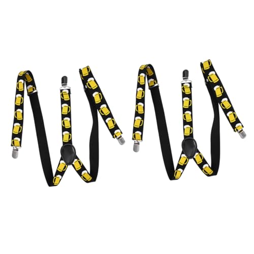 BESPORTBLE 2pcs Beer Printing Strap Overalls Belt Suspenders for Men Women Shoulder Girdle Beer Prints Adjustable Shoulder Strap for Birthday Party