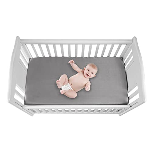 2 Pack Silk Crib Sheets for Baby with Sensitive Hair Satin Baby Mattress Sheet Boys and Girls Unisex 52’’x28’’x8’’ Fitted Sheets