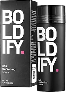 ﻿﻿BOLDIFY Hair Fibers for Thinning Hair (BLACK) Undetectable & Natural - 28g Bottle - Hair Powder - Completely Conceals Hair Loss in 15 Sec - Hair Thickener & Topper for Fine Hair for Women & Men