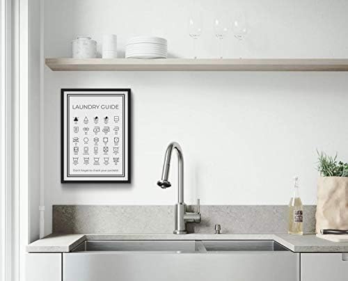 OCMM Complete Laundry Symbols A3 Wall Poster Sign Utility Room Washing Fabric Care Guide Instructions