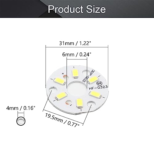 Image of 15Pcs LED Chip Bulb, 1.22 inch Dia, 6500K Warm White Bright Light, 3W, 9-11V, 5730 120ml, Aluminum LED Bulb, Without Silicon Grease, Surface Mounted Devices Light Beads, Floodlight for Camper Light Bulb