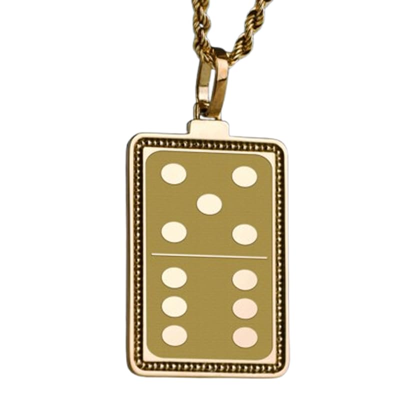 Collier gravure dominos argent et or LKBEADS le bijou mixte idéal au quotidien