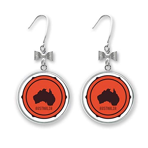 Pendientes de lazo con emblema de mapa de sabores de Australia, gancho perforado