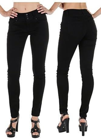 Stretchy Denim Butt Lifting, Zip Fly, 3-Buttons Push-Up Jeans