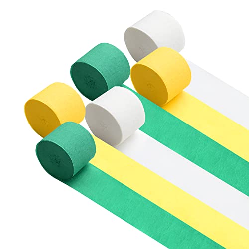 Christmas-Green Yellow White Crepe-Paper Streamers Decorations St. Patrick's Day Children's Birthday Party Baby Shower Summer Gathering Surprise Engagement Party Anniversary Picnic Wedding Voorpleasy #TOP4