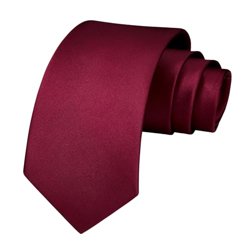 Image of Enlision Ties for Men Solid Color 3.35 inch Formal Business Necktie Classic Satin Mens Wedding Party Ties