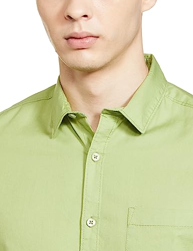 Image of The Indian Garage Co Men Slim Fit Solid Full Sleeves Cutaway Collar Casual Shirt