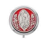 Homoyoyo Rosenkranzbox Metall mit Rosengravur Runde Schmuckschatulle für Gebetsketten Kompakte Aufbewahrungskiste für Katholische Andenken zur Erstkommunion