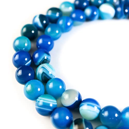 【天然石】青めのう（ブルーアゲート） ブレスレット用 ビーズ 一連 10mm【約38粒入り】瑪瑙 手芸 ハンドメイド アクセサリー パーツ きらきらぷんぷん丸 NS-030