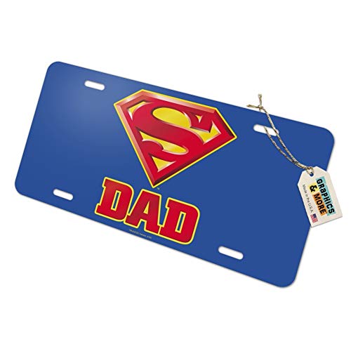 GRAPHICS & MORE Superman Super Dad Shield Logo Novelty Metal Vanity Tag License Plate