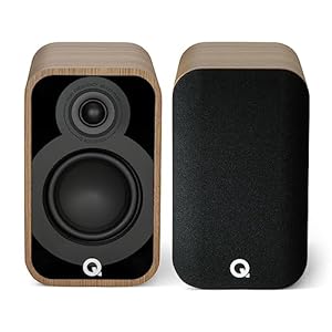 Q Acoustics 5010 Compact Bookshelf Speakers Pair Holme Oak – 4.5″ Mid/Bass Driver, 1″ Tweeter – Stereo System for Home Theater Entertainment Center, Surround Sound TV/Record Player