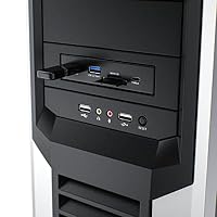 CSL USB 3.2 Gen.1 Front Panel aus Metall, interner Cardreader, Interne Speicherkartenleser, bis zu 5 Gbit/s, 5 Schnittstellen, 2 x USB 3.0 Typ A + 1 x USB C + MicroSD + SD Slot, Multifunktionspanel – Ansicht 6
