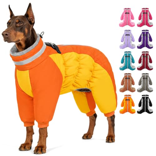 AOFITEE Full Body Dog Coat Waterproof Dog Winter Jacket for Extra Large Dog