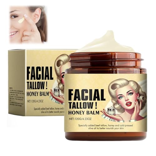 Beef Tallow Skin Care, Beef Tallow Moisturiser, 4.23oz Tallow And Honey Balm, Hydrating Face Balm, Beef Tallow Face Balm Skincare For Skin Pure Cream Tallow Honey Cream For Face And Body (1pc)