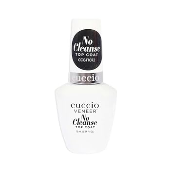 Cuccio No Cleanse Top Coat Nail Polish High Gloss Shine, UV/LED Compatible, Chip-Resistant for Long-Lasting Manicures, 0.44 Fluid Ounce